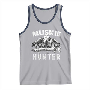 Musky Hunter Fishing Fisherman Tank Top TS09 Athletic Heather Navy Print Your Wear