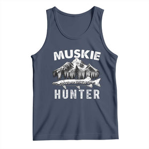 Musky Hunter Fishing Fisherman Tank Top TS09 Navy Print Your Wear