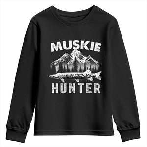 Musky Hunter Fishing Fisherman Youth Sweatshirt TS09 Black Print Your Wear