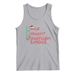 Funny Christmas Tank Top Nice Naughty Insufficient Evidence TS09 Athletic Heather Print Your Wear