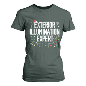 Funny Christmas T Shirt For Women Exterior Illumination Expert Christmas Lights TS09 Dark Forest Green Print Your Wear