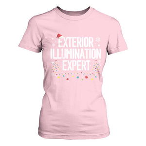Funny Christmas T Shirt For Women Exterior Illumination Expert Christmas Lights TS09 Light Pink Print Your Wear