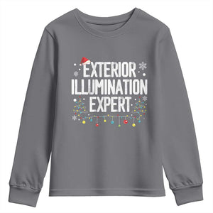 Funny Christmas Youth Sweatshirt Exterior Illumination Expert Christmas Lights TS09 Charcoal Print Your Wear