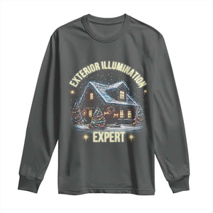 Funny Christmas Long Sleeve Shirt Exterior Illumination Expert Christmas Lights Home TS09 Dark Heather Print Your Wear