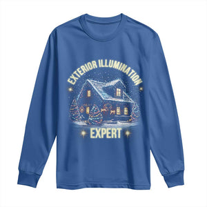 Funny Christmas Long Sleeve Shirt Exterior Illumination Expert Christmas Lights Home TS09 Royal Blue Print Your Wear