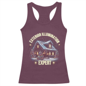 Funny Christmas Racerback Tank Top Exterior Illumination Expert Christmas Lights Home TS09 Maroon Print Your Wear