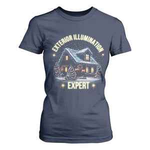 Funny Christmas T Shirt For Women Exterior Illumination Expert Christmas Lights Home TS09 Navy Print Your Wear