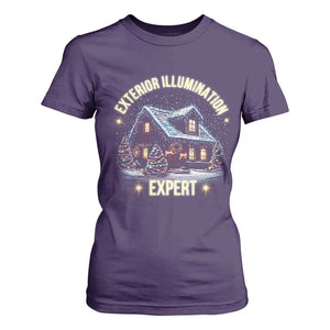 Funny Christmas T Shirt For Women Exterior Illumination Expert Christmas Lights Home TS09 Purple Print Your Wear