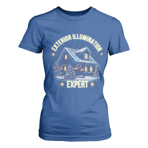 Funny Christmas T Shirt For Women Exterior Illumination Expert Christmas Lights Home TS09 Royal Blue Print Your Wear