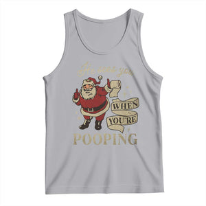 Funny Christmas Tank Top He Sees You When You Are Pooping TS09 Athletic Heather Print Your Wear