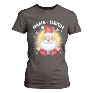 Christmas Yoga T Shirt For Women Nama Sleigh Cute Santa TS09 Dark Chocolate Print Your Wear