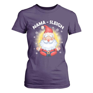 Christmas Yoga T Shirt For Women Nama Sleigh Cute Santa TS09 Purple Print Your Wear
