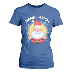 Christmas Yoga T Shirt For Women Nama Sleigh Cute Santa TS09 Royal Blue Print Your Wear
