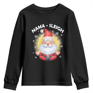 Christmas Yoga Youth Sweatshirt Nama Sleigh Cute Santa TS09 Black Print Your Wear