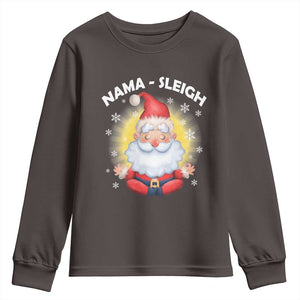 Christmas Yoga Youth Sweatshirt Nama Sleigh Cute Santa TS09 Dark Chocolate Print Your Wear