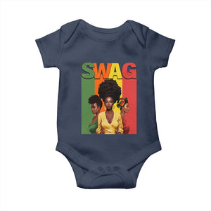 Black History Month Swag Melanin Queen Baby Onesie TS09 Navy Print Your Wear