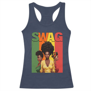 Black History Month Swag Melanin Queen Racerback Tank Top TS09 Navy Print Your Wear