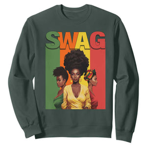 Black History Month Swag Melanin Queen Sweatshirt TS09 Dark Forest Green Printyourwear