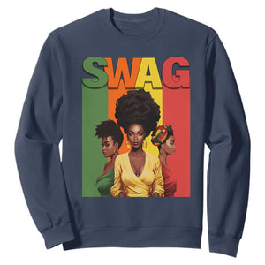 Black History Month Swag Melanin Queen Sweatshirt TS09 Navy Printyourwear
