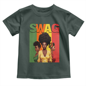 Black History Month Swag Melanin Queen Toddler T Shirt TS09 Dark Forest Green Print Your Wear