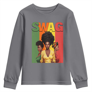 Black History Month Swag Melanin Queen Youth Sweatshirt TS09 Charcoal Print Your Wear