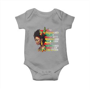 African Women Black History Month Baby Onesie She Whispered Back I Am The Storm TS09 Sport Gray Print Your Wear