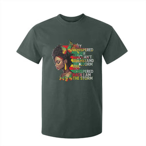 African Women Black History Month T Shirt For Kid She Whispered Back I Am The Storm TS09 Dark Forest Green Print Your Wear