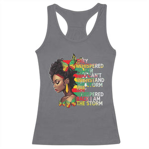 African Women Black History Month Racerback Tank Top She Whispered Back I Am The Storm TS09 Charcoal Print Your Wear