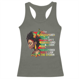 African Women Black History Month Racerback Tank Top She Whispered Back I Am The Storm TS09 Military Green Print Your Wear