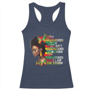 African Women Black History Month Racerback Tank Top She Whispered Back I Am The Storm TS09 Navy Print Your Wear