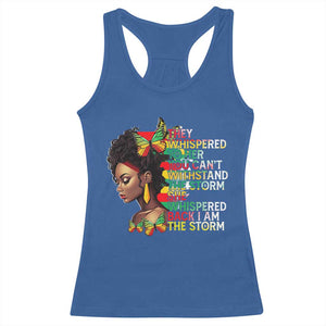 African Women Black History Month Racerback Tank Top She Whispered Back I Am The Storm TS09 Royal Blue Print Your Wear