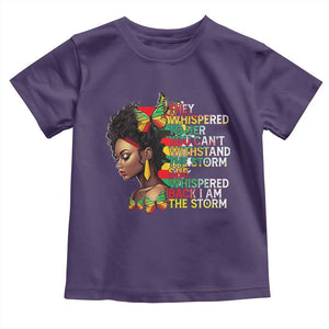 African Women Black History Month Toddler T Shirt She Whispered Back I Am The Storm TS09 Purple Print Your Wear