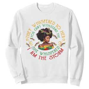 Black History Month Sweatshirt Dragon Fly African Women She Whispered Back I Am The Storm TS09 White Printyourwear