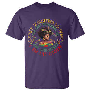 Black History Month T Shirt Dragon Fly African Women She Whispered Back I Am The Storm TS09 Purple Printyourwear
