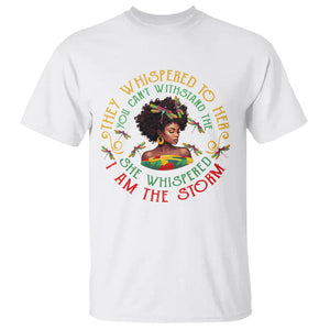 Black History Month T Shirt Dragon Fly African Women She Whispered Back I Am The Storm TS09 White Printyourwear