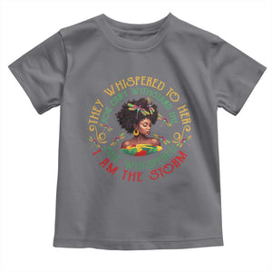 Melanin Women Black History Month Toddler T Shirt Dragon Fly She Whispered Back I Am The Storm TS09 Charcoal Print Your Wear