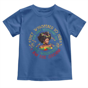 Melanin Women Black History Month Toddler T Shirt Dragon Fly She Whispered Back I Am The Storm TS09 Royal Blue Print Your Wear