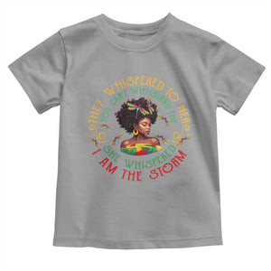 Melanin Women Black History Month Toddler T Shirt Dragon Fly She Whispered Back I Am The Storm TS09 Sport Gray Print Your Wear