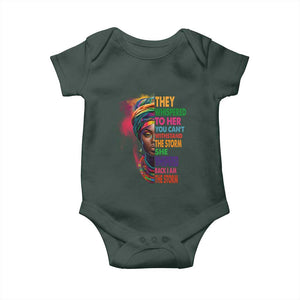 African Women Black History Month Baby Onesie She Whispered Back I Am The Storm Black Women Pride TS09 Print Your Wear