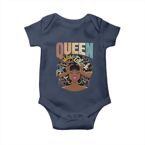 African Americans Teacher Baby Onesie Educated Strong Black Queen Women TS09 Navy Print Your Wear