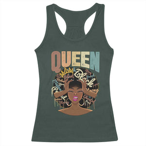 African Americans Teacher Racerback Tank Top Educated Strong Black Queen Women TS09 Dark Forest Green Print Your Wear