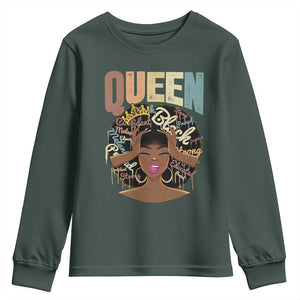 African Americans Teacher Youth Sweatshirt Educated Strong Black Queen Women TS09 Dark Forest Green Print Your Wear