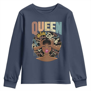 African Americans Teacher Youth Sweatshirt Educated Strong Black Queen Women TS09 Navy Print Your Wear