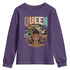 African Americans Teacher Youth Sweatshirt Educated Strong Black Queen Women TS09 Purple Print Your Wear