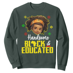 Handsome Black And Educated I Am The Strong African King Boy Sweatshirt TS09 Dark Forest Green Printyourwear