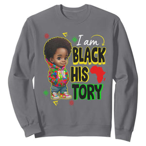 Handsome Kids Boys I Am Black History Month Sweatshirt TS09 Charcoal Printyourwear