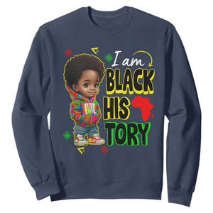 Handsome Kids Boys I Am Black History Month Sweatshirt TS09 Navy Printyourwear
