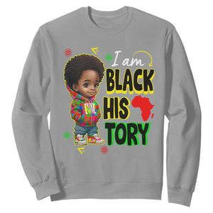 Handsome Kids Boys I Am Black History Month Sweatshirt TS09 Sport Gray Printyourwear