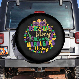 Beads And Bling It's A Mardi Gras Thing Spare Tire Cover TS09 No hole Black Print Your Wear