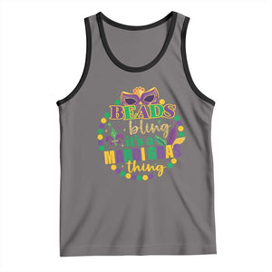 Beads And Bling It's A Mardi Gras Thing Tank Top TS09 Deep Heather Black Print Your Wear